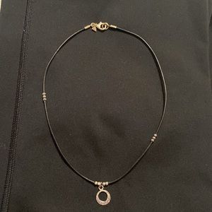 Silpada 16” sterling silver/ leather necklace.